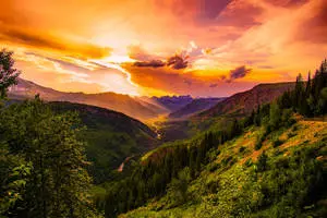 4k Landscape Montana Mountain Sunset