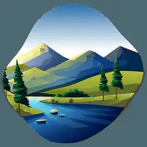 Abstract Geometric Landscape PNG odf