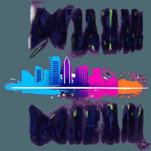 Abstract Miami Skyline Art PNG 4