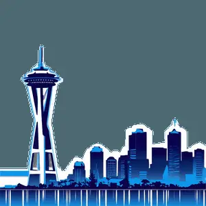 Abstract Seattle Skyline Graphic PNG 16