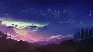 Aesthetic Landscape Starry Sky
