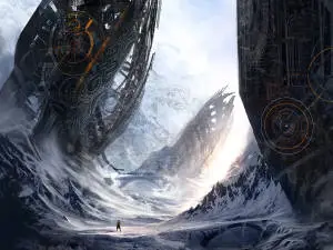 Alien Ships Sci-Fi Landscape