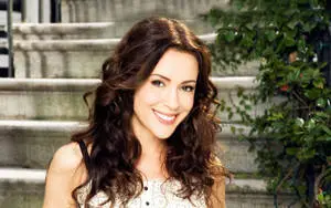 American Actress Alyssa Milano Smiley Face