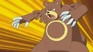 Angry Ursaring Yellow Backdrop