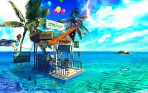 Anime Beach Background