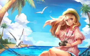 Anime Beach Background