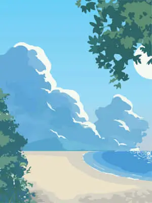 Anime Beach Background