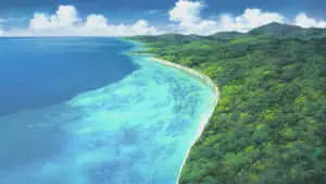 Anime Beach Background