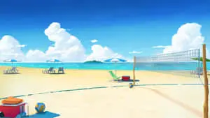 Anime Beach Background