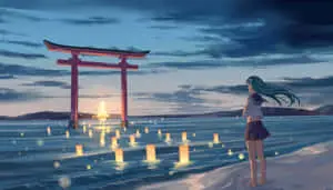 Anime Beach Background