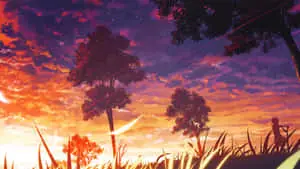 a person is standing in a field with trees