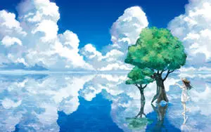 Anime Landscape Mirroring Lake