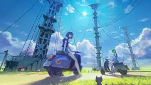 Anime Landscape Power Lines