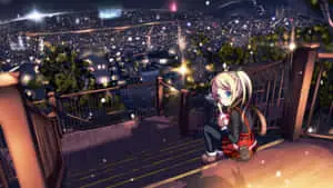 Take in the calming beauty of the picturesque anime landscape 