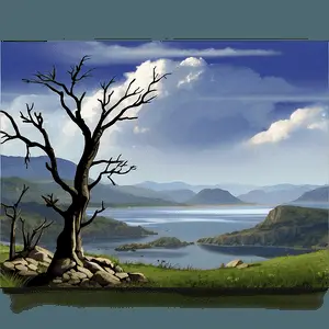 Artistic Landscape View PNG 06242024