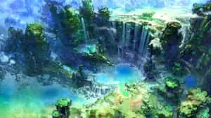 Beautiful Anime Landscape with Sunset Scene