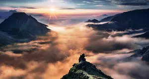 Beautiful Landscape Cloudy Mountain