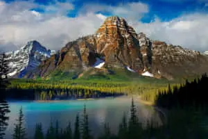Sunrise at Beautiful Mountain Lake