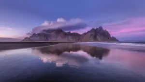Lone Cloud Over Beautiful Mountain Lake