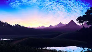 Beautiful Mountain Landscape Pixel Art