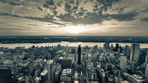 Black And White New York Panoramic View