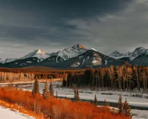 Canadian Rockies Winter Scenery Wallpaper