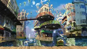 City Buildings Anime Scenery