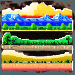 Colorful 16 Bit Landscapes PNG 86