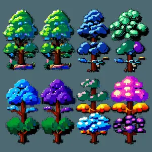 Colorful 16 Bit Landscapes PNG ght