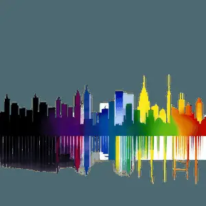 Colorful Skyline Art PNG 52