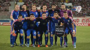 Croatia National Football Team Posing On Field
