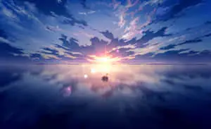 "A serene anime landscape full of beauty and charm"