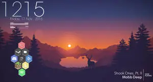 Deer During Sunset Rainmeter Skin