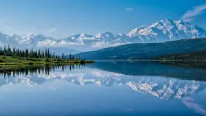 Denali With Serene Lake