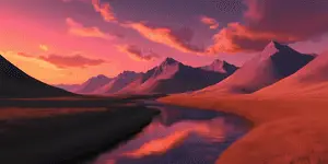 Desert landscape at sunset