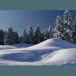 Frosty Snowdrifts Landscape PNG 06292024