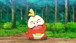 Fuecoco Pokemon With Nature Background