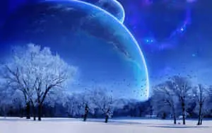 HD Winter Background Futuristic Landscape