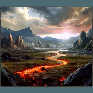 Hellish Landscape Art PNG 4