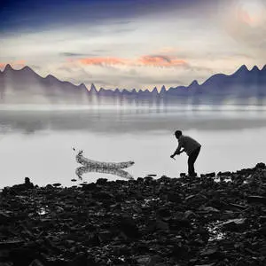 High Tonal Contrast Of Fisherman