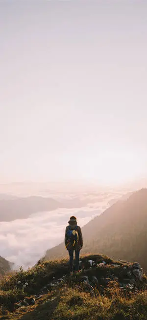 Hiker On A Mountain iPhone 2021