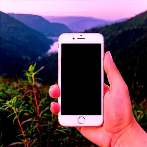 iPhone Mockup in Nature PNG onn