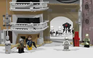 Majestic view of ancient city Jedha from the Star Wars universe