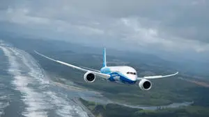 Korean Air Passenger Aircraft Soaring Low
