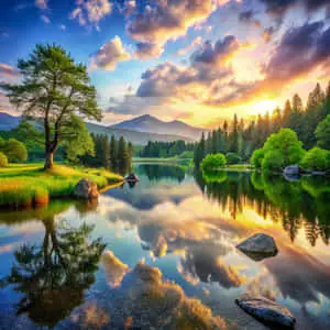Landscape and lake
