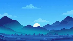An idyllic landscape of rolling hills and lush greenery.