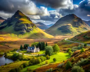 Landscape with mountains