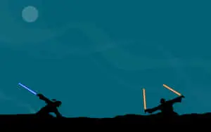 Epic Lightsaber Duel Between Iconic Star Wars Characters