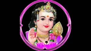 Lord Murugan 4K Inside Pink Circle