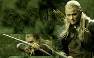 the hobbit with an arrow in his hand
